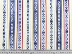 Dickerer Stoff Streifen Borten, vanille/dunkelblau