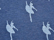French Terry Glitzer Ballerina, jeansblau