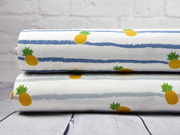 Jersey Streifen Ananas, wei� blau