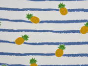 Jersey Streifen Ananas, wei� blau