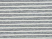 Jersey Streifen garngef�rbt, hellgrau melange