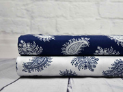 Baumwollstoff Paisley, dunkelblau