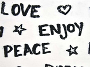 Jersey LOVE PEACE DREAM, schwarz weiss