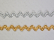 Glitzer-Zackenlitze silberfarbig, 10 mm