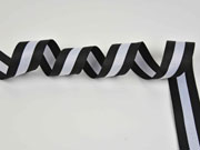 gestreiftes Webband 4 cm breit, wei� schwarz