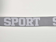 Gummiband Sport 32 mm breit, wei� grau