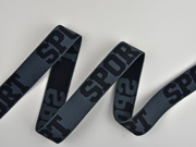 Gummiband Sport 32 mm breit, schwarz dunkelgrau