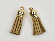 Quaste Wildleder Imitat, beige gold