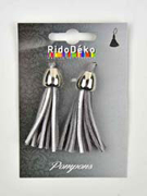 Quaste Anh�nger Wildlederimitat 7 cm, silber grau