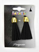 Quaste Anh�nger Wildleder Imitat 7cm, gold schwarz