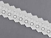 W�schespitze Blumen Ranken 55 mm breit Meterware, wei�