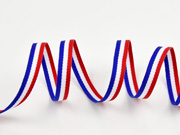 Ripsband Streifen 7 mm, blau weiss rot