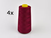 4x 2743 m Overlock-Garn (3000 yds), weinrot #021