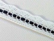 H�kelspitze-Borte 1,7 cm, weiss-dunkelblau