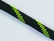 Kordel flach 1 cm, schwarz/neongr�n