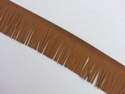 Fransenband Wildleder Optik 5 cm breit,mittelbraun