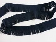 Fransenband Wildleder Optik 5 cm breit, dunkelblau