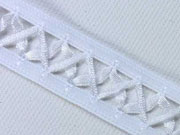 Einfassband geschn�rter Look, weiss