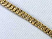 Glitzer Kordel flach 7mm, gold