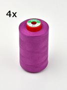 4x 5000 m Polyfil Overlock-Garn pflaume