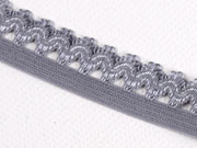 elastisches Band mit R�schenrand 1.5 cm, grau