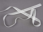 elastisches Band mit R�schenrand 1.5 cm, wei�