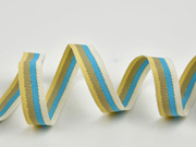 Ripsband gestreift 16 mm, t�rkis taupe