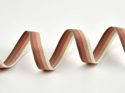 Ripsband gestreift 16 mm, altrosa beige