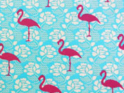 Jersey Flamingo Lace, pink auf t�rkis