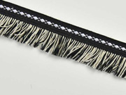 Fransenband Ethno 25 mm Baumwolle, schwarz wei�