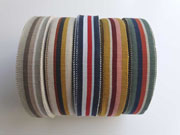 Ripsband Streifen 25 mm, beige rotbraun anthrazit ocker