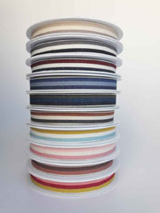 Webband Streifen 15 mm, grau wei� schwarz