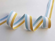 Webband Streifen 25 mm, hellblau wei� senfgelb