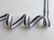 Webband Streifen 25 mm, grau wei� schwarz