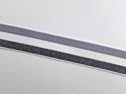 Webband Streifen 25 mm, grau wei� schwarz