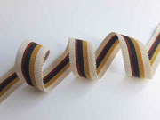 Ripsband Streifen 25 mm, beige rotbraun anthrazit ocker