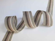 Ripsband Streifen 25 mm, taupe natur beige