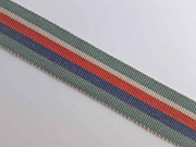 Ripsband Streifen 25 mm, dunkelmint dunkelblau orangerot