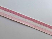 Webband Streifen 15 mm, rosa cremewei� altrosa
