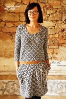 RESTST�CK 28 cm Jersey Mexican Look, schwarz graumelange