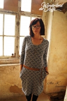 RESTST�CK 28 cm Jersey Mexican Look, schwarz graumelange