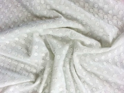 bestickter Baumwollstoff Kreise Rautenmuster, weiss