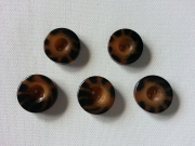 5 Kn�pfe Horn Imitat, 17 mm, braun schwarz