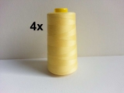 4 x 2743 m Overlock-Garn (3000 yds), gelb 503