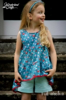 Baumwollstoff Voile V�gel & Blumen, rosa rot petrol