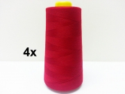 4 x 2743 m Overlock-Garn (3000 yds), kirschrot #519