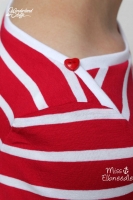 Viskose Jersey Streifen 0,7 cm, wei� rot