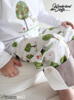 Baumwollstoff Rehe, B�ume & Hasen, wei�