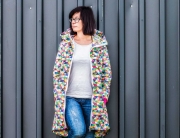 beschichtete BW Leona bunte Dreiecke, gruen