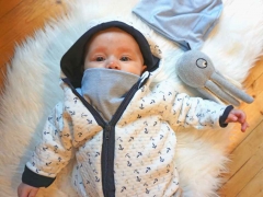 angerauter Sweat Melange - hellbeige